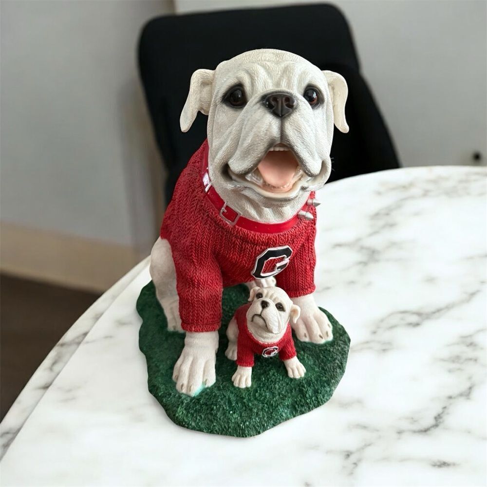 Georgia Bulldogs Proud Father UGA Mascot Ceramic Figurine Extremely Rare